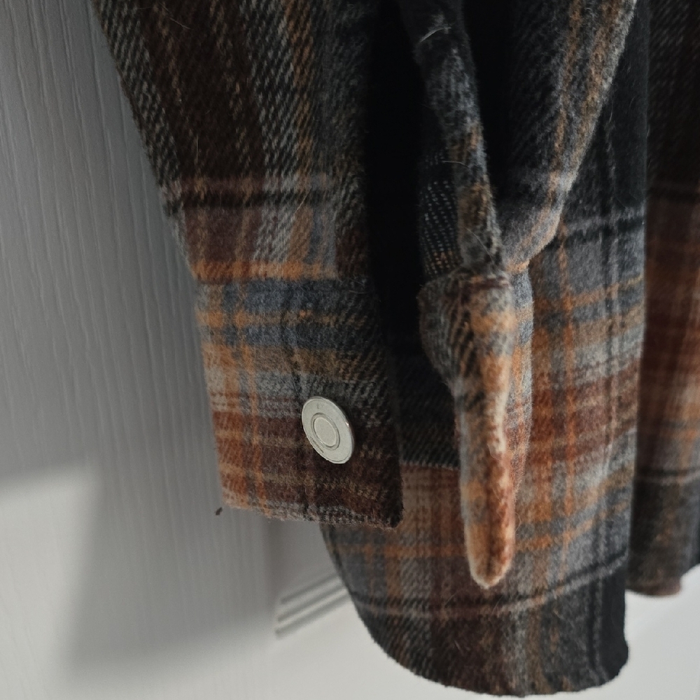 Zenana Outfitters Plaid Shirt in Black and Brown - Picture 4 of 9